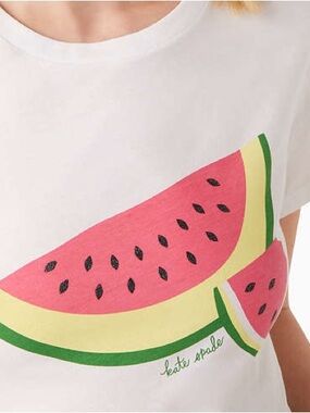 Kate Spade Watermelon Tee  Shirt XS 100% Cotton Short Sleeve sold out oline